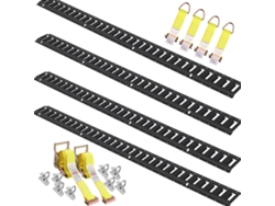 Kit de anclaje para canaletas Succebuy E-track, canaleta de 1,5 m, juego de 18 piezas, 907 kg, anclajes para canaletas y anillos, almacenamiento de carga