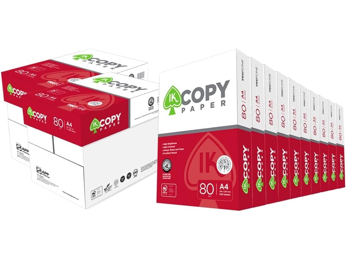 Folios Marca Copy Paper | 2 Cajas con 10 paquetes de 500 hojas (5.000 folios) | DIN A4 y 80 grs | Paquetes para Oficina, Hogar | Folios para Impresoras Láser y de Inyección-Fotocopiadora-Fax