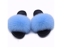Pantuflas de mujer de piel de zorro, modelo 2026, cómodas y abiertas, con suela antideslizante, para uso interior y exterior.