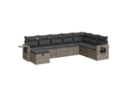 Conjunto 8 De Sofá De Jardín VIDAXL Gris Poli Ratán(55 x 55 x 37 cm)