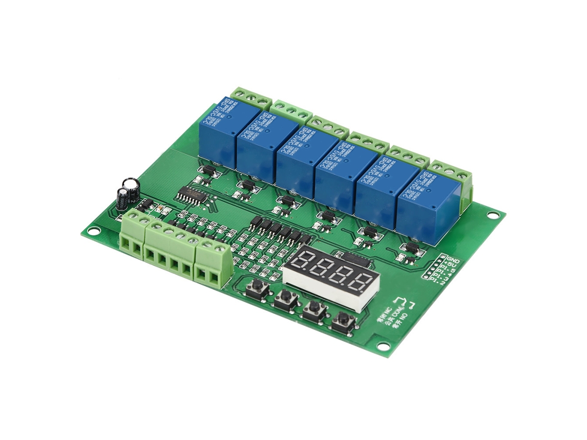 Yncm2026-módulo De Relé Programable 6 Canales Con Retardo, Autobloqueo, Pulsador E Interbloqueo (5vdc)