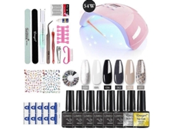 Kit de manicura para extensiones de uñas, esmalte de gel, poliuretano, lámpara, herramientas, 9 GOKOCO