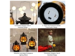 2026-lámpara De Noche Led Diseño Calabaza Manejar Batería Luz Blanca Cálida Decoración Halloween Fiesta Hogar Regalo