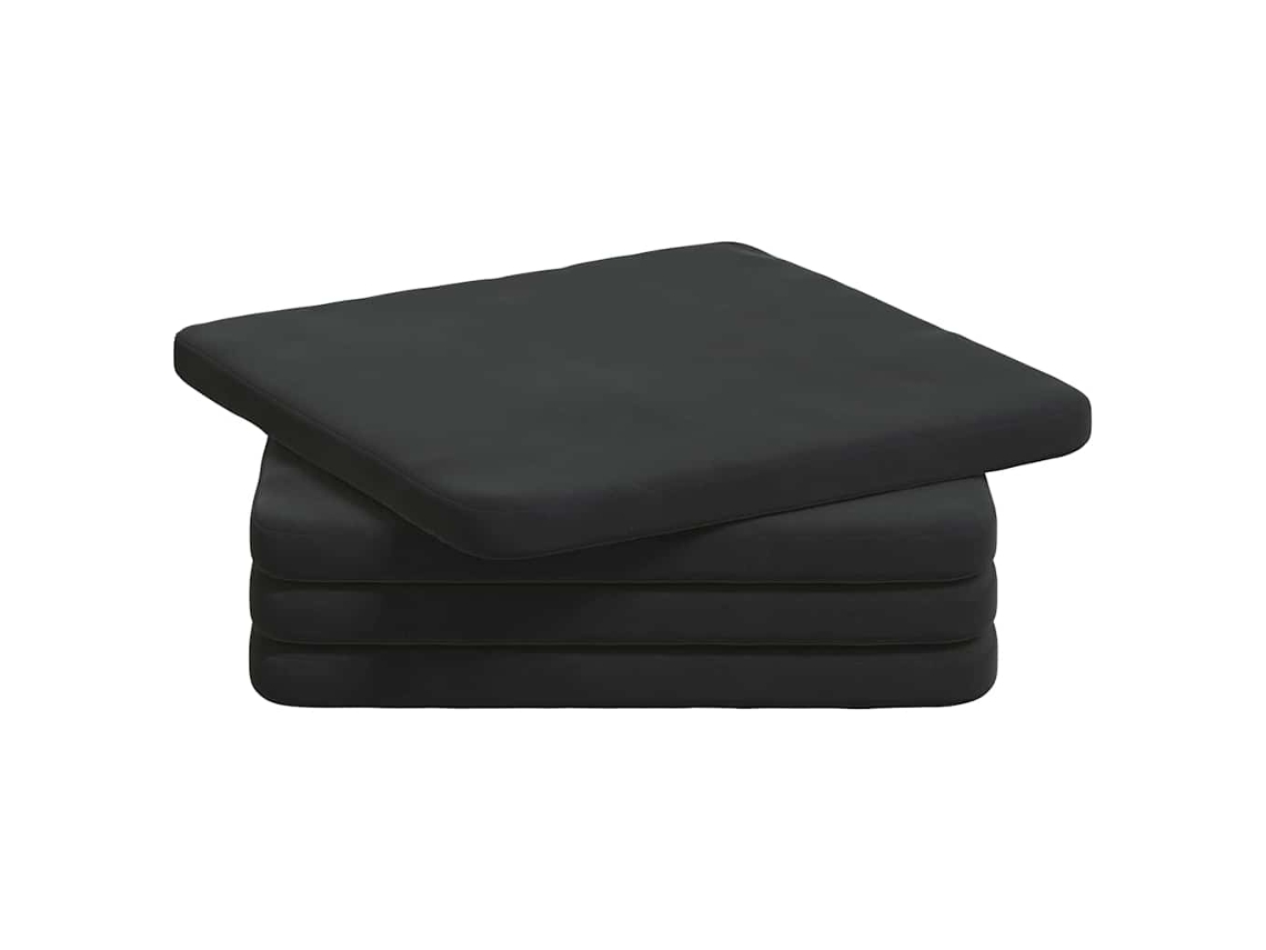 Cojines para asiento, 4 unidades, color negro, 40 x 40 x 3 cm, terciopelo, HARLANV1