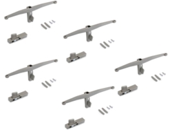 EMUCA Lote de Soportes para 5 Estantes de Madera para Estructura Zero- Tableros No Incluidos- Zamak- Piedra Pintada Gris