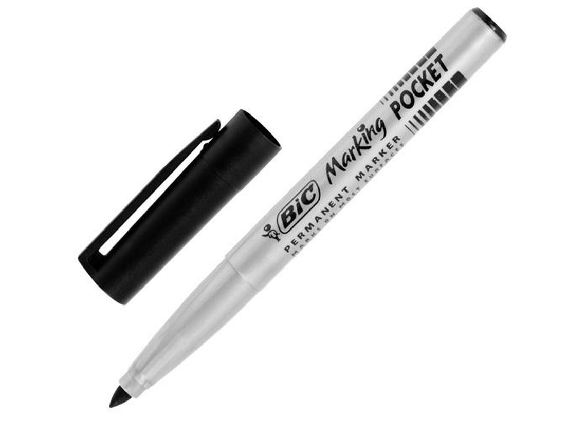 Rotulador Permanente BIC Marking Pocket 1445 Negro 12 Unidades