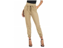 2026-pantalones Pencil De Mujer De Talle Alto Con Bolsillos De Moño Para Trabajo Casual M Caqui