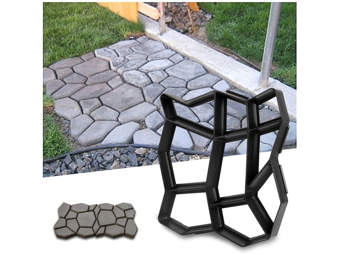 Molde De Hormigón Para Acera De Jardín De 42,5 X 42,5 X 4 Cm, Moldes De Plástico Abs Reutilizables.