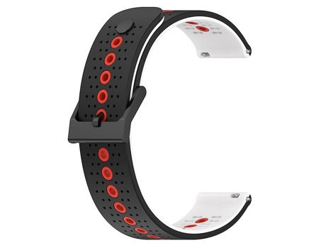 Correa De Reloj Inteligente Para Garmin Venu Sq, Banda De Reloj De Silicona Transpirable Tricolor De 20Mm, Negro, Blanco Y Rojo VENISYMLIS