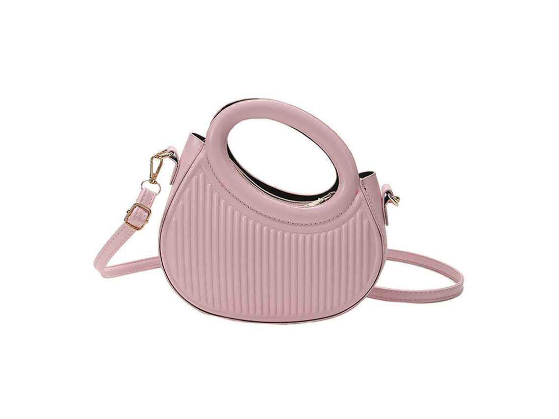 Bolso Bandolera Pequeño Para Mujer Con Correa Redonda De Pu, Rosa Personalizado, Cualquier Tamaño.