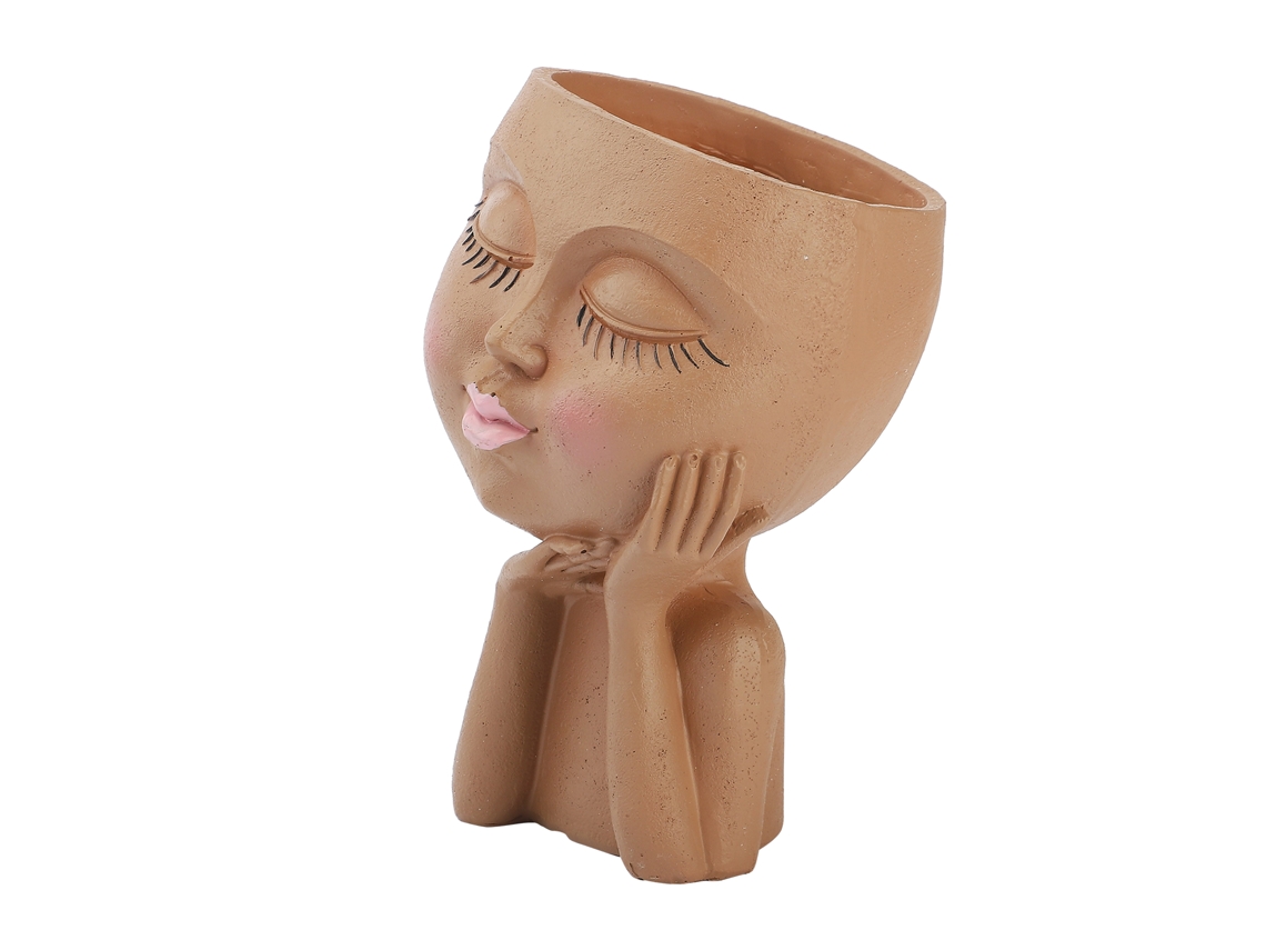 Jarrón de resina con forma de mejilla de muñeca