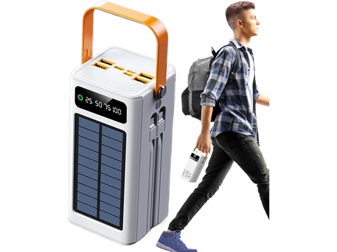 Batería solar portátil - Cargador solar | Equipo de supervivencia práctico de 50.000 mAh