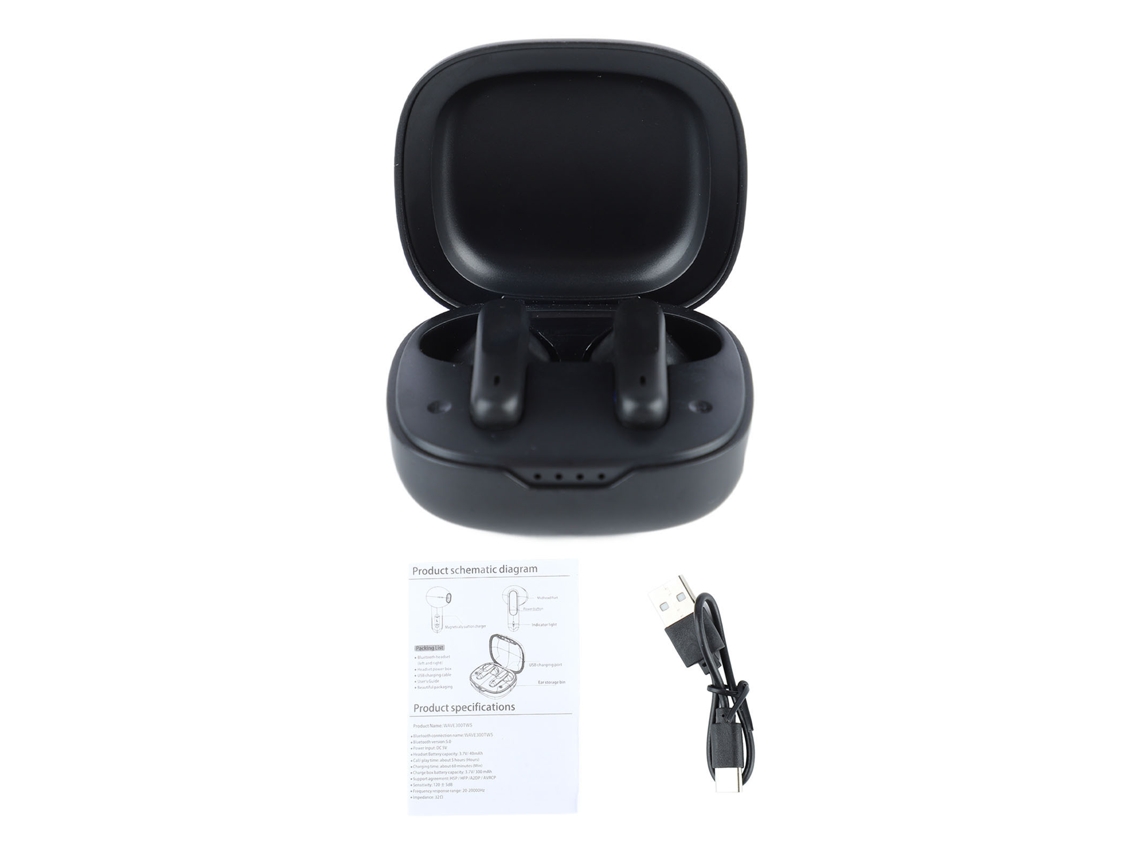 Auriculares Estéreo Inalámbricos Bluetooth Portátiles Y Cómodos - Negro