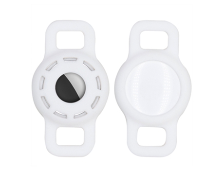 Funda protectora compatible con Airtag, accesorios de seguimiento GPS para perros y gatos, funda de piel para Collar de silicona, color blanco ZMDE...
