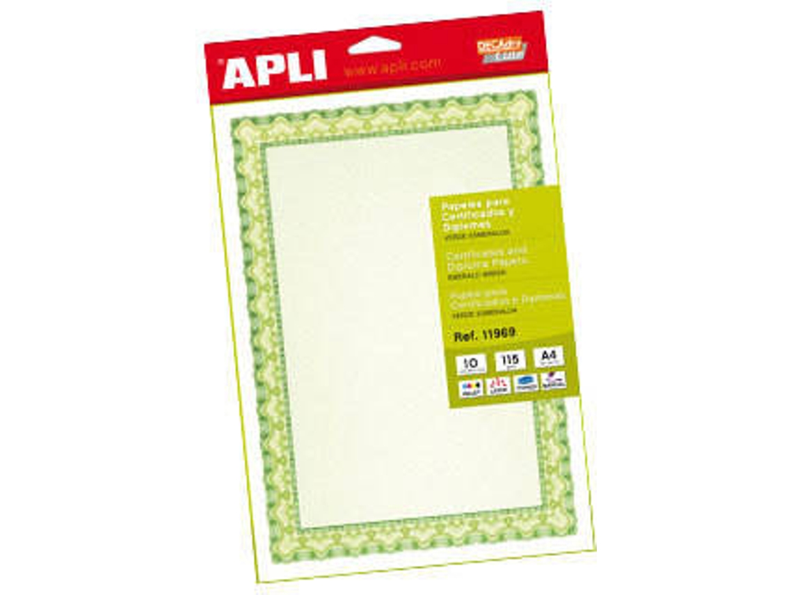 Papel Creativo APLI 199Z29351 (A4 - Verde - 10 Hojas)