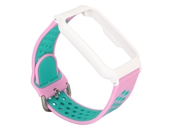 Correa De Silicona Para Reloj Inteligente Oppo Free, Ajustable, Transpirable, Rosa Y Verde + Estuche Blanco