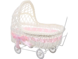 Cesta decorativa Yarnow con forma de carrito para baby shower, para flores y decoración, rosa para uso doméstico y