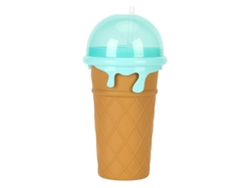 Copa De Smoothies Congelados Reutilizable De Silicona 500ml Con Pajita Diy Para Fiesta Marrón