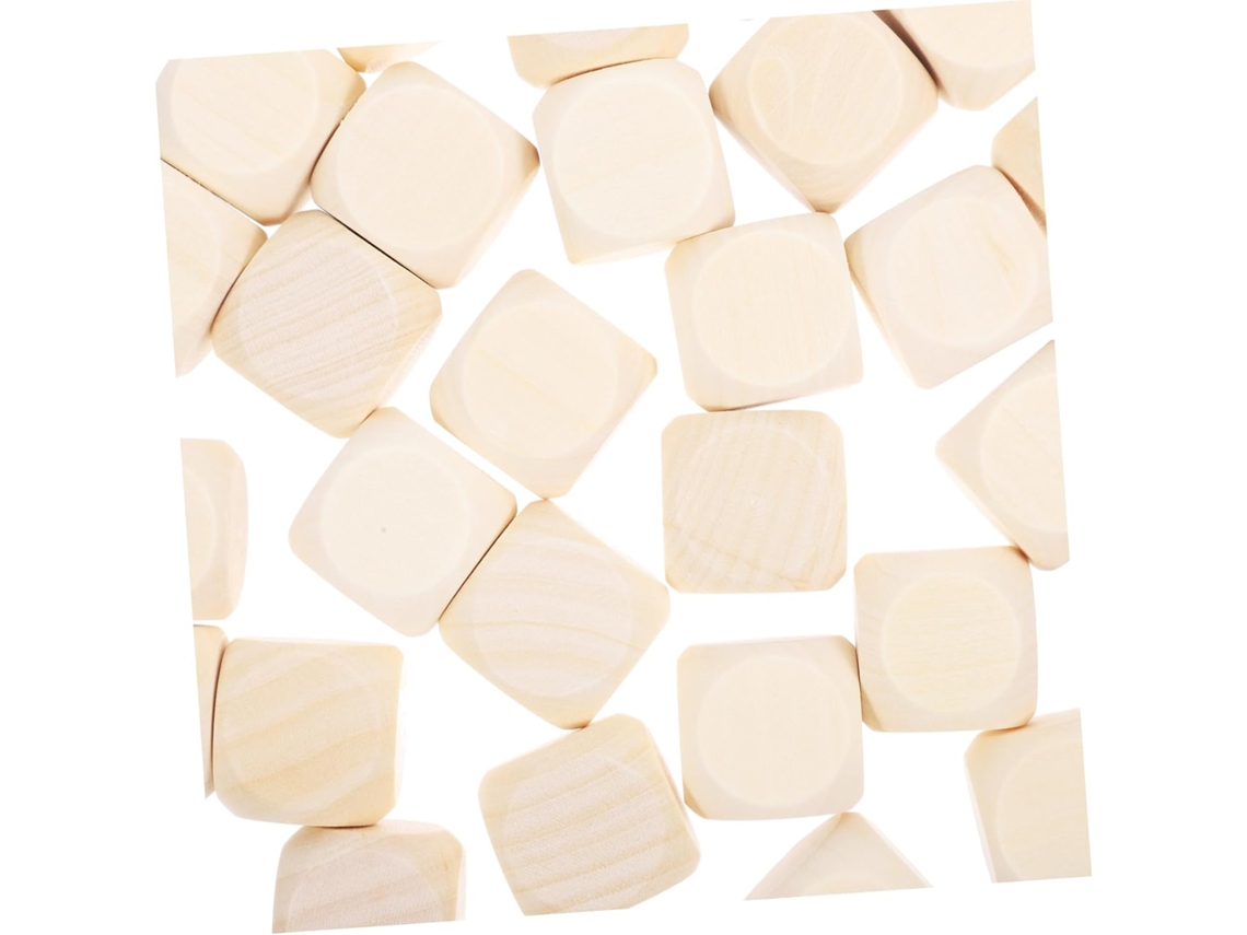 30 Dados De Madera En Blanco Para Pintar, Discos De Manualidades Para Niños Y Niñas.