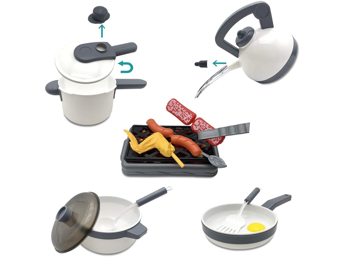 Juego De Cocina De Juguete Para Niños De 52 Piezas Con Ollas, Utensilios Y Comida De Juguete: Juego Educativo Para Niños Y Niñas.