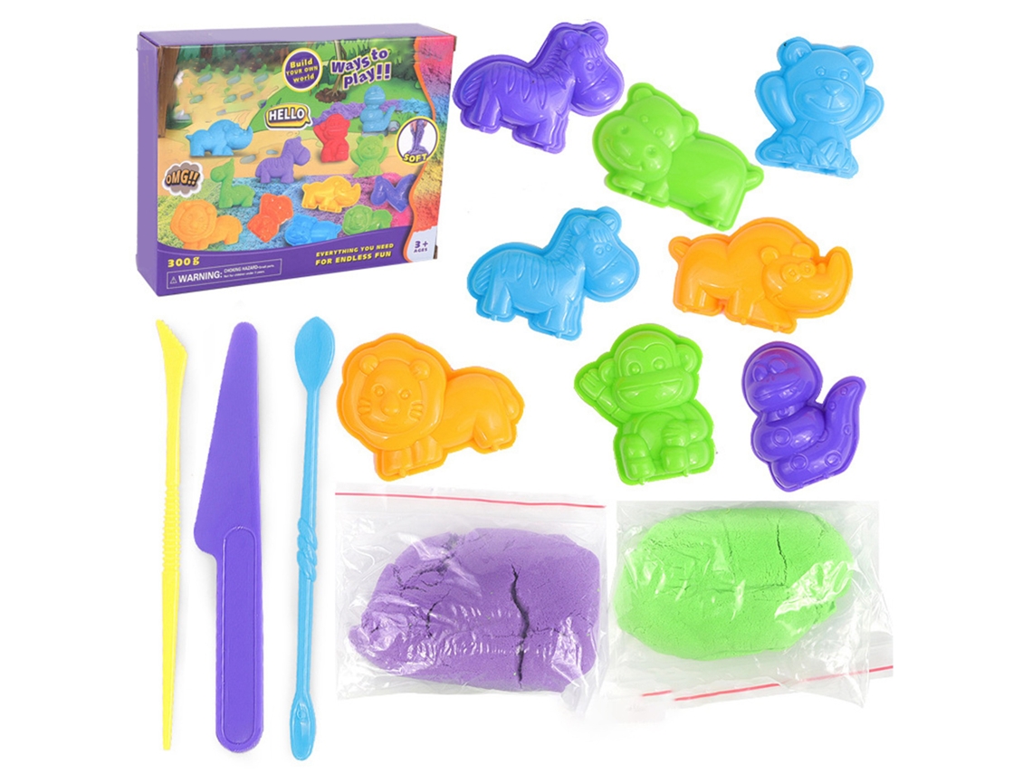 Dan26-conjunto De Arena De Juego Para Niños 10.6oz Arena Colorida Segura Mantiene Humedad Animales Estimula Imaginación Actualizado