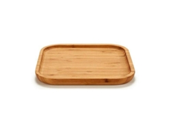 Bandeja de Bambú para Aperitivos Cuadrada Pequeña. 20x20 Cm