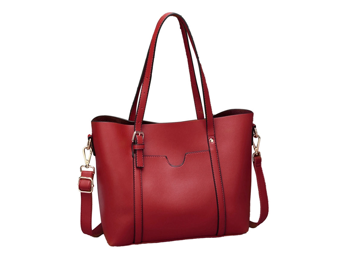 Bolso De Hombro Para Mujer, Estilo Sencillo, Gran Capacidad, Ideal Para El Trabajo Y Las Compras - Rojo