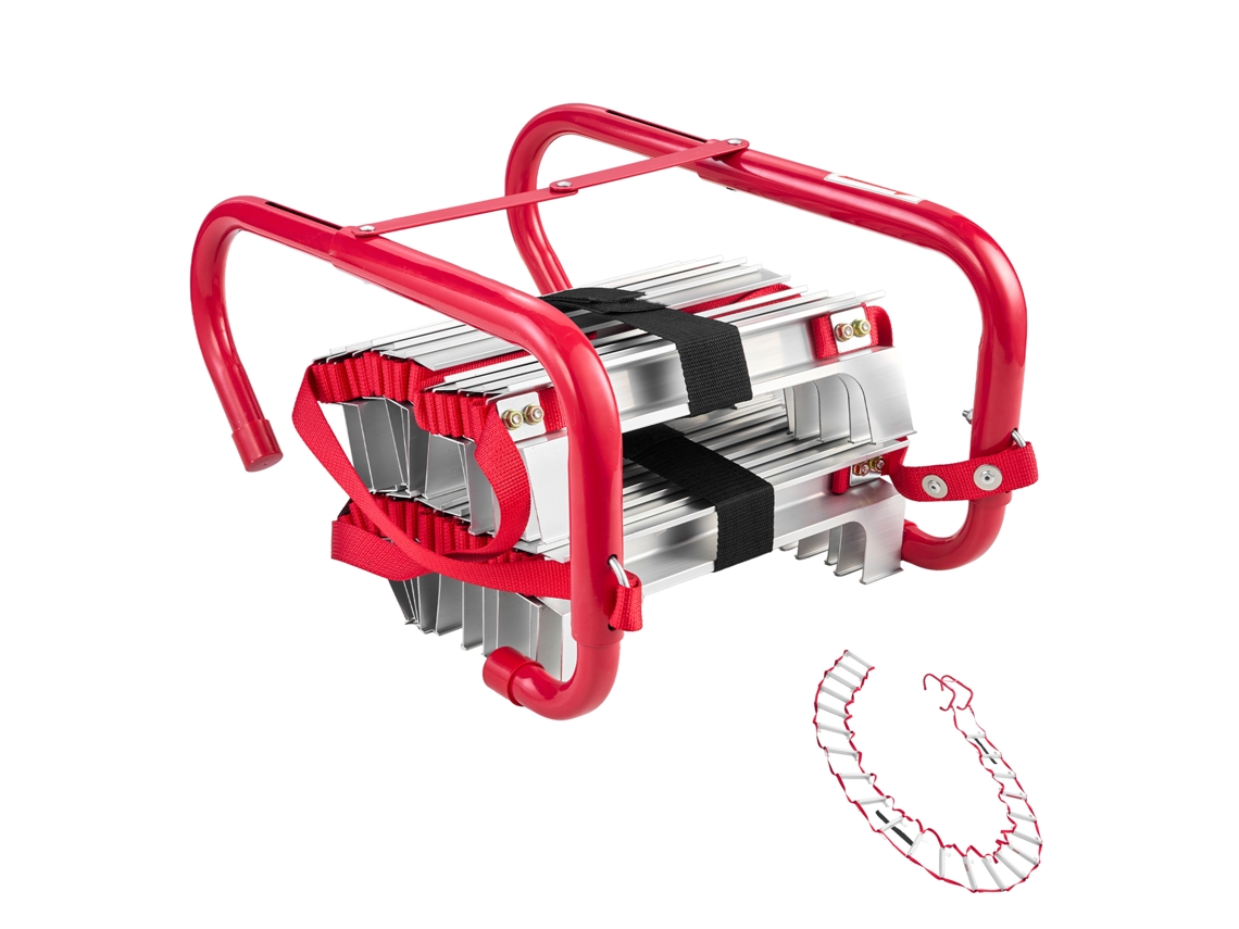 Escalera de emergencia retráctil Succebuy de 3 pisos, 7,6 m, capacidad de carga 453,6 kg