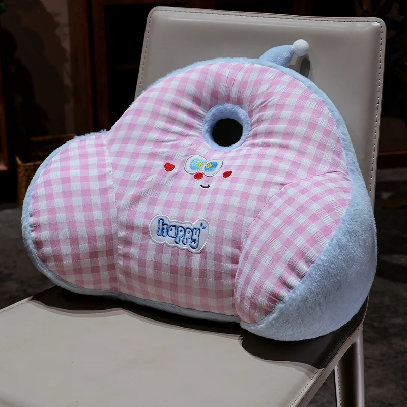 (azul Claro, 40 Cm) Almohada Para Adulto Con Estampado De Conejo A Cuadros, Cojín De Respaldo Adorable