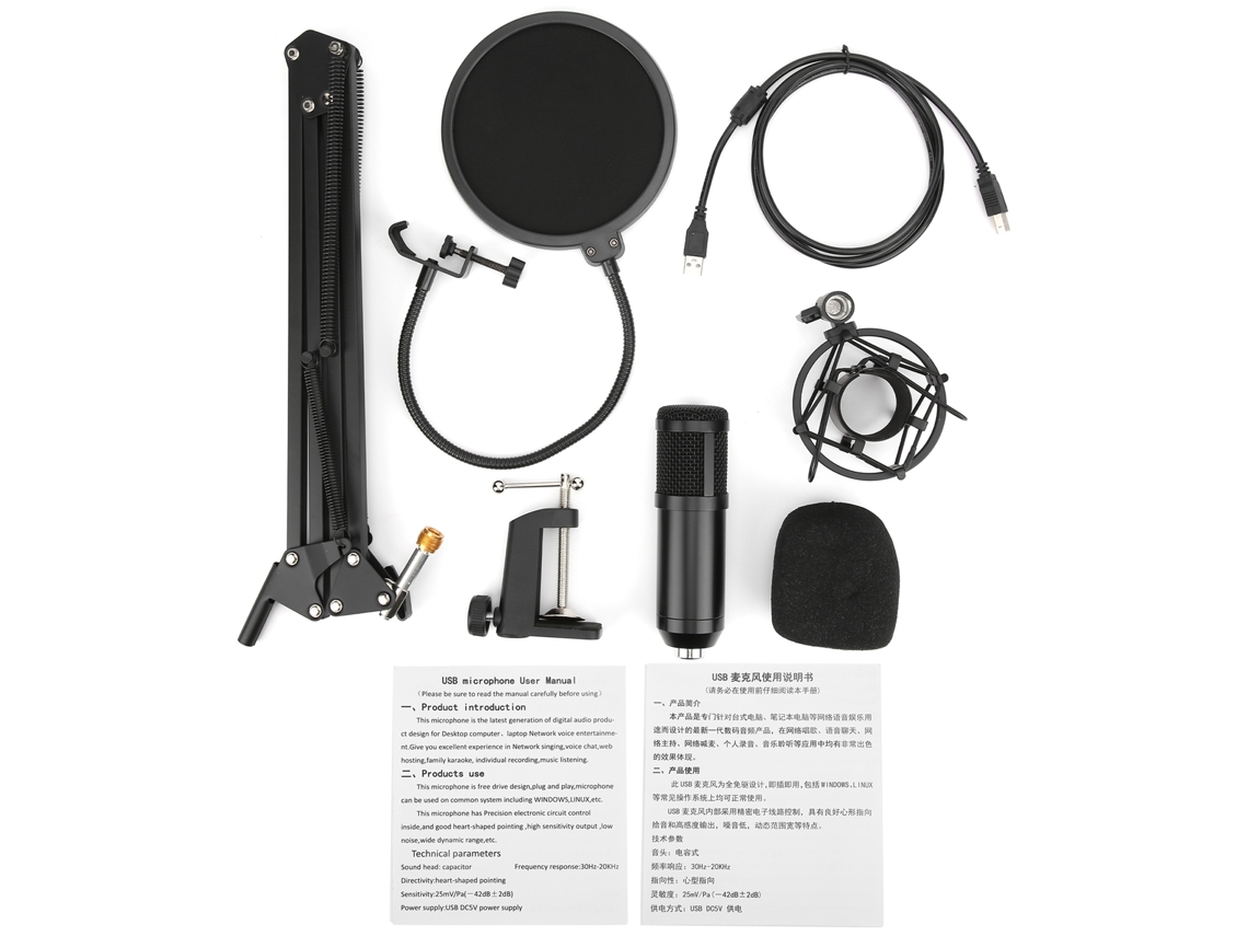 2026-kit De Micrófono Usb Bm800: Micrófono Condensador Usb Para Grabación Y Streaming