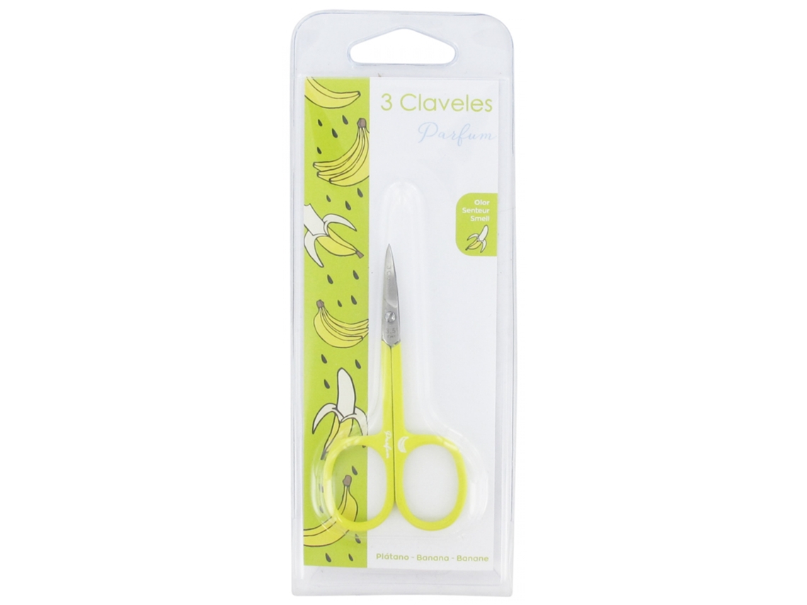 Tijeras de Cutículas Curva Aroma a Plátano 3 CLAVELES