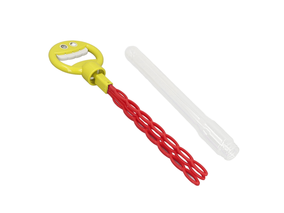 Varita Para Hacer Burbujas Con 32 Agujeros, Plástico A Prueba De Fugas Con Forma De Cara, Juguete Amarillo Para Exteriores De Verano.