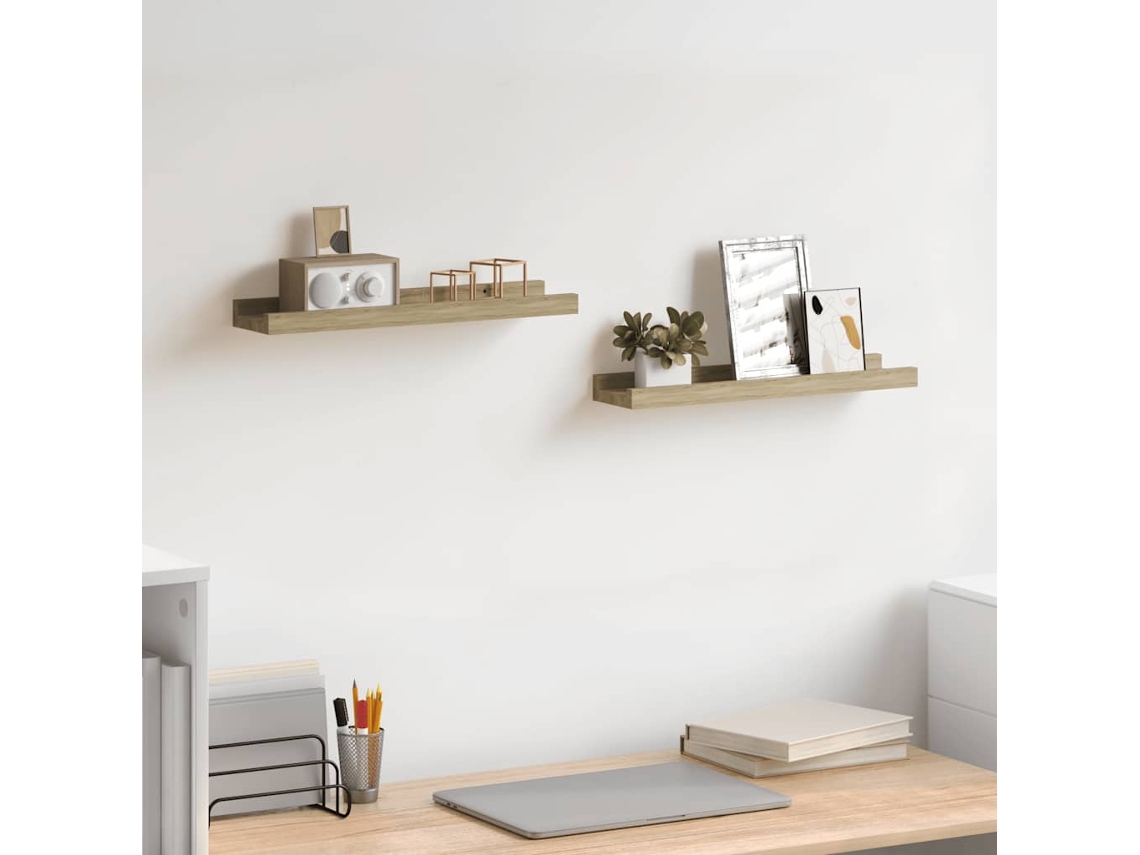 Estantes De Pared | Estante Flotante | Estantería Pared 2 Uds Roble Sonoma 40x9x3 Cm
