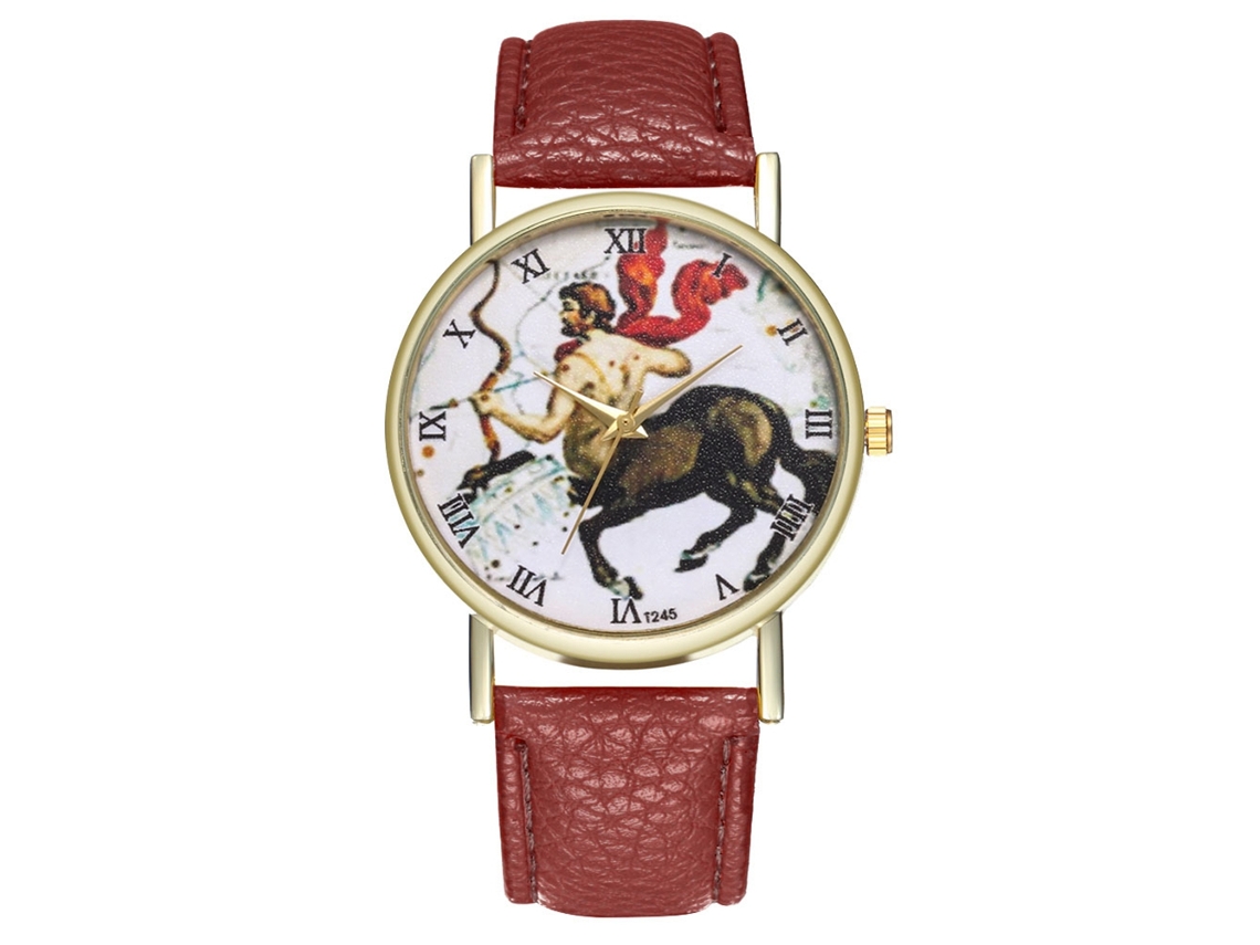Reloj De Cuarzo Con Correa De Cuero Universal Centaurus Para Estudiantes (café)