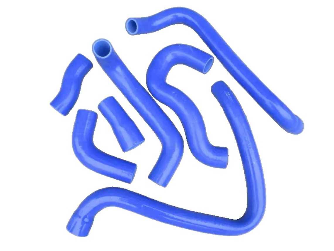 Manguera de radiador, material de silicona, resistente a alta presión, azul.