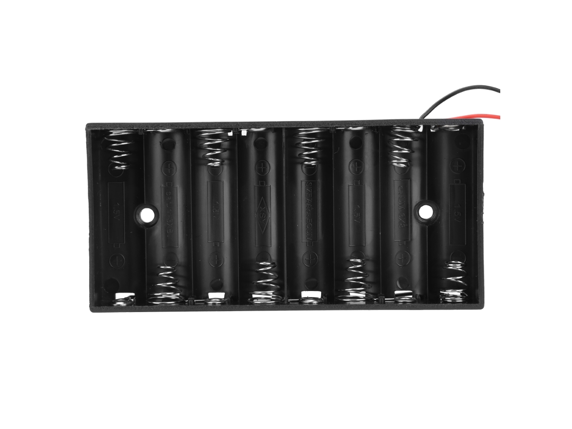 Porta Pilas Aa, Caja De Baterías De Plástico Con Cable, 8x Aa, 5 Piezas