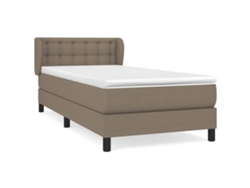 Maison Exclusive - Cama Box Spring Con Colchón Tela Gris Taupe 90x200 Cm
