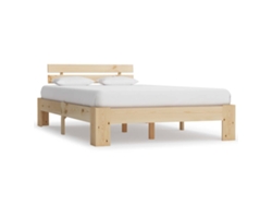 Estructura De Cama Sin Colchón Madera Maciza De Pino 120x200 Cm