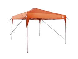 Toldo manual naranja para tienda de campaña, 290 x 290 x 251 cm, de tela.