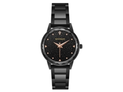 Reloj Casual Para Mujer Con Brazalete De Acero, Movimiento De Cuarzo Y Esfera Analógica Negra.