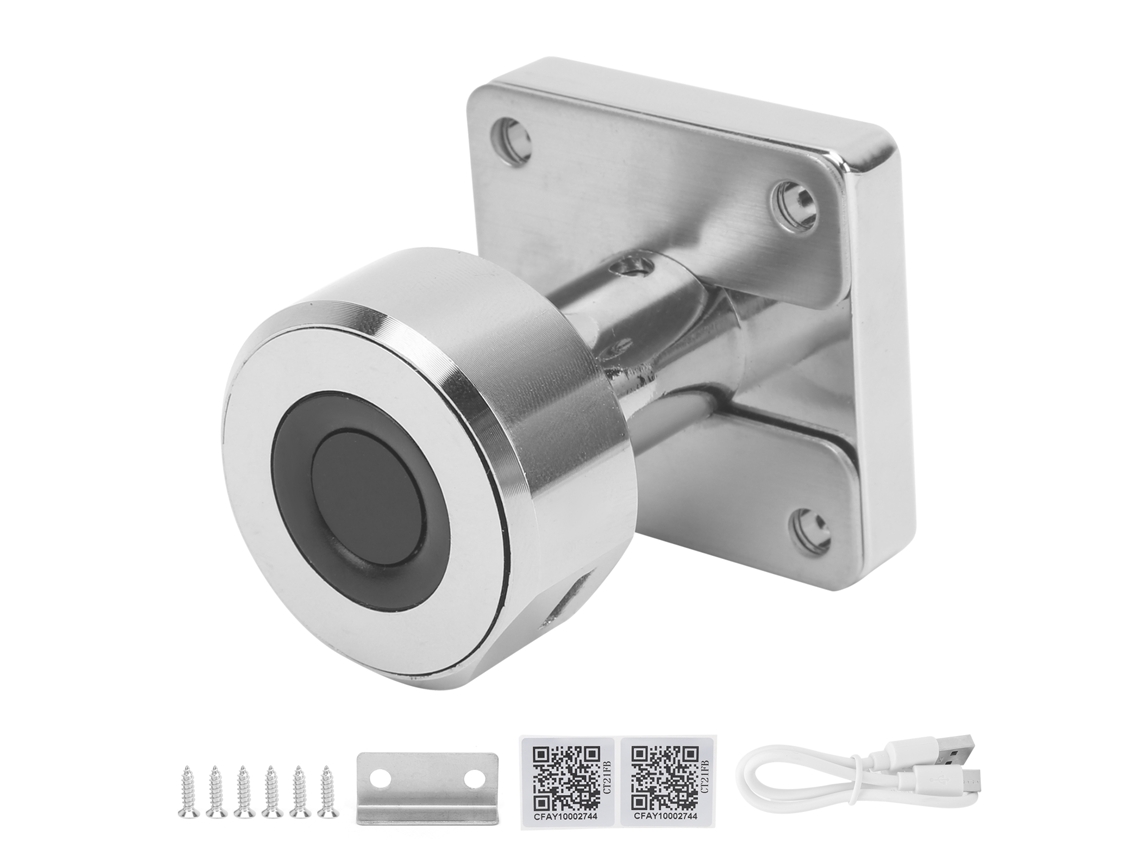 Cerradura inteligente para cajón con huella dactilar, recargable por USB, sin llave, con control por aplicación Bluetooth y desbloqueo rápido.
