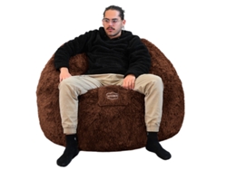 Puf Gigante De Pelo Desenfundable Marrón 120 Cm