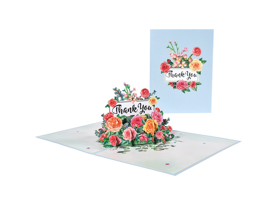 Tarjeta de agradecimiento 3D para maestros, ramo de flores para el Día de la Madre, para mamá, maestra, esposa, abuela y papá, 19 x 15 cm
