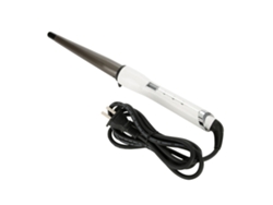 Herramienta De Peinado Cerámica Plancha De Rizado Ondulador De Pelo Cono Flor De Pera Lcd Blanco 25mm