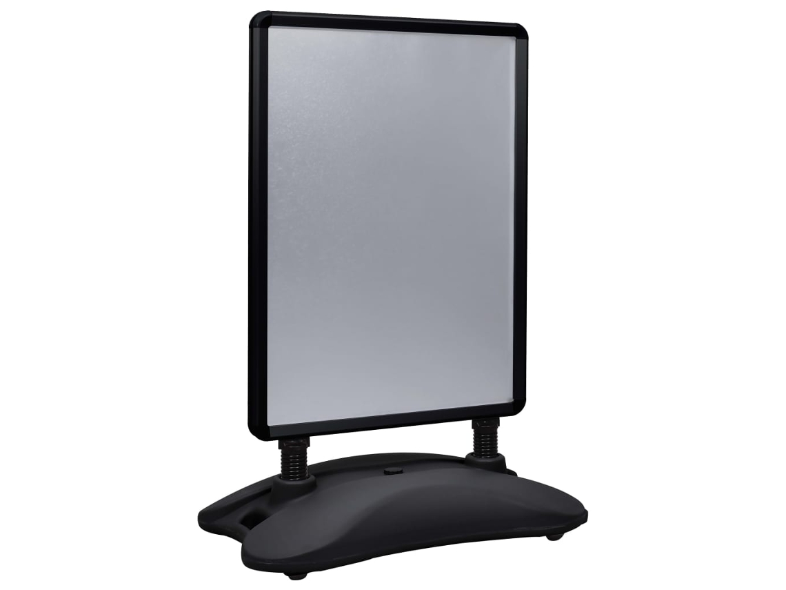 vidaXL Soporte para carteles A1 base de agua aleación aluminio negro
