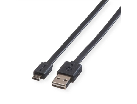Cable ROLINE (USB-A y Micro B - 1m - Negro)