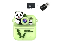 Cámara instantánea Eifson S1, pantalla IPS de 2,4 pulgadas, lente dual, grabadora de video HD (Panda verde)