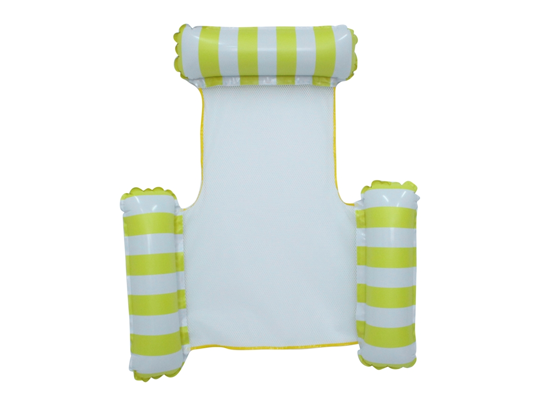 2026-colchón Flotante Hinchable Hamaca Plegable Rayado En Forma De U Para Piscina Entretenimiento Acuático Amarillo