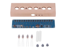 Kit De Reloj De Tubo Luminoso In14 Para Armar Tú Mismo Con Cubierta De Madera De Faisán, Módulo De Lámpara E Interfaz Usb De 5 V.