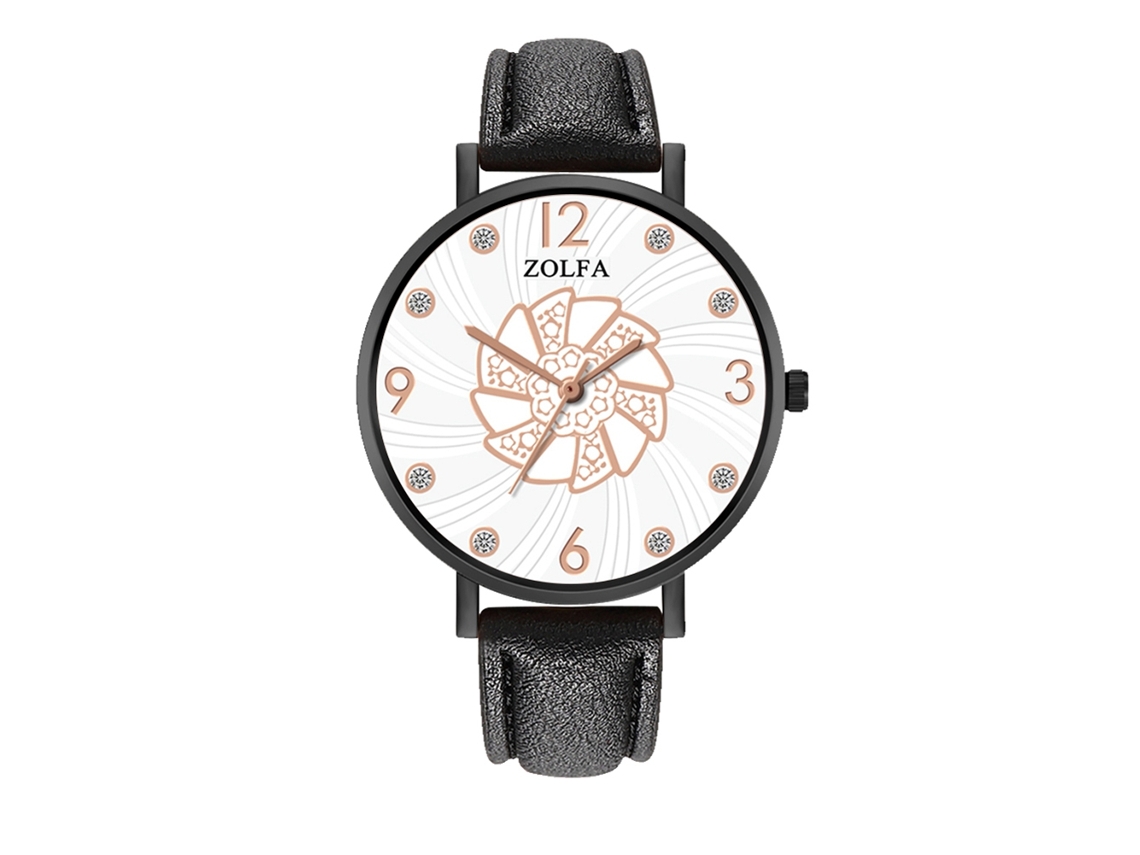 Reloj De Pulsera De Aleación Con Dial Redondo Analógico De Cuarzo Para Mujer Y Hombre Negro